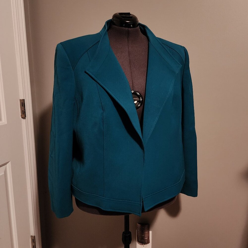Tahari 22W Teal Jacket